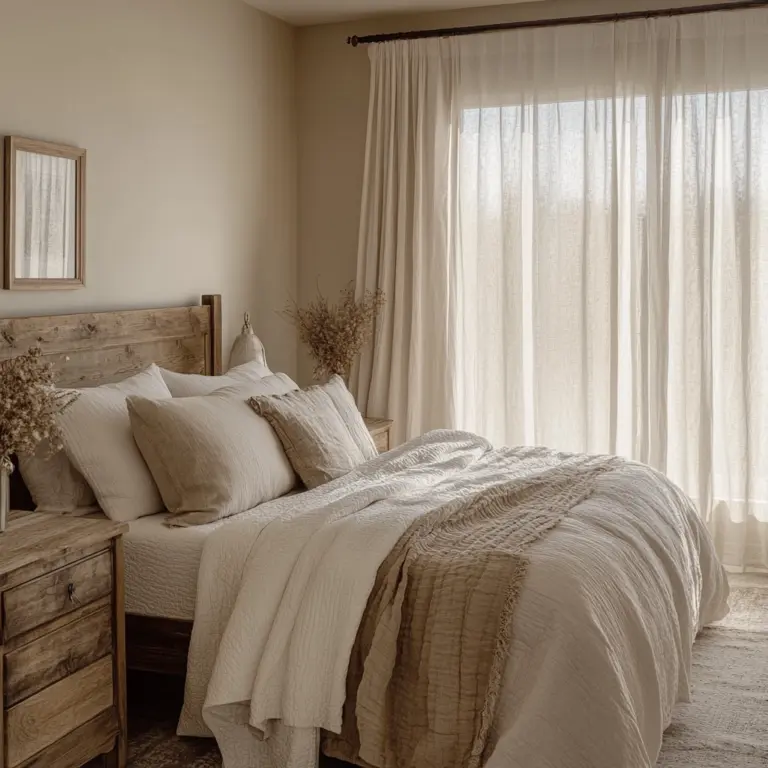 beige farmhouse bedroom 1