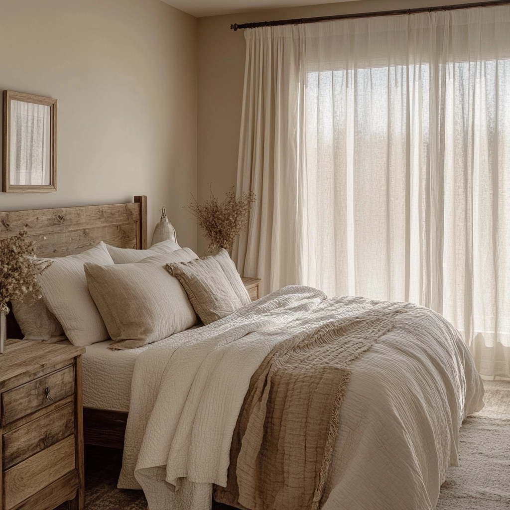 beige farmhouse bedroom 1