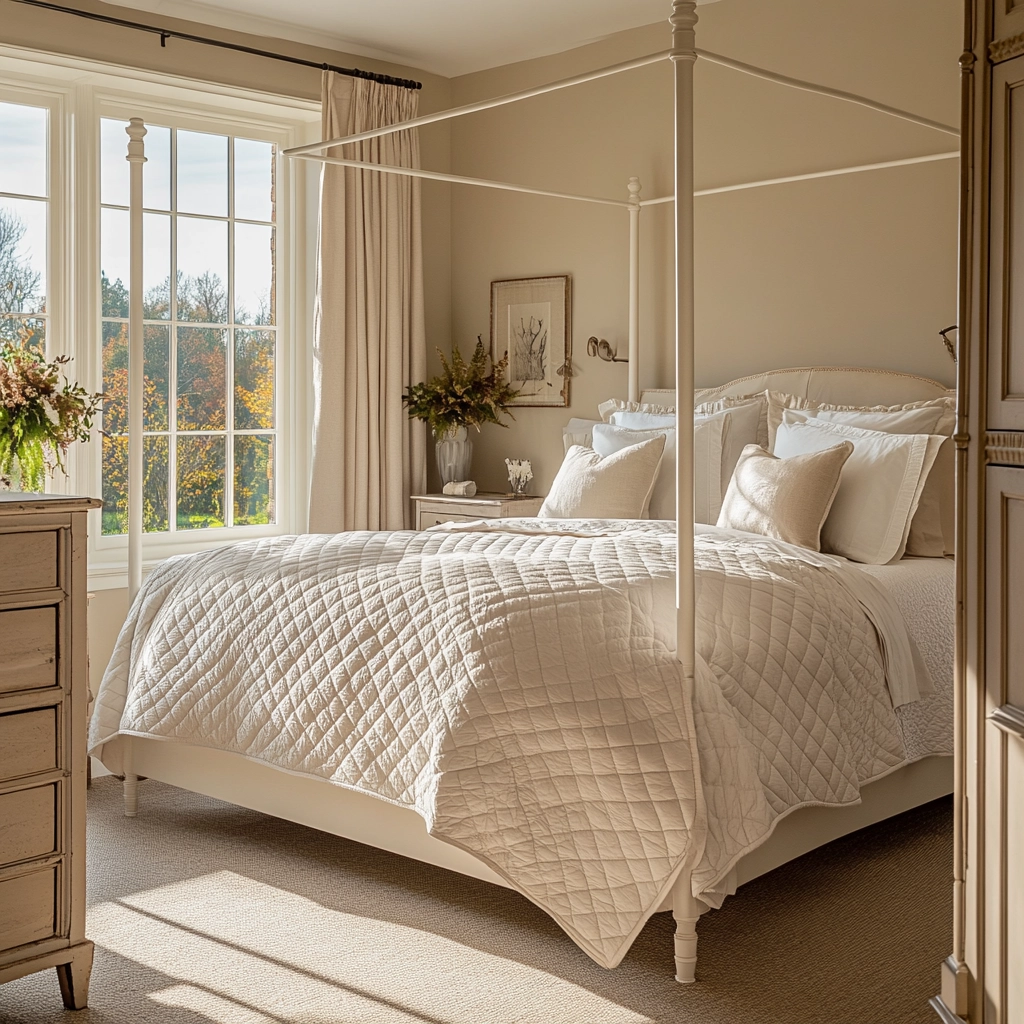 beige farmhouse bedroom 13