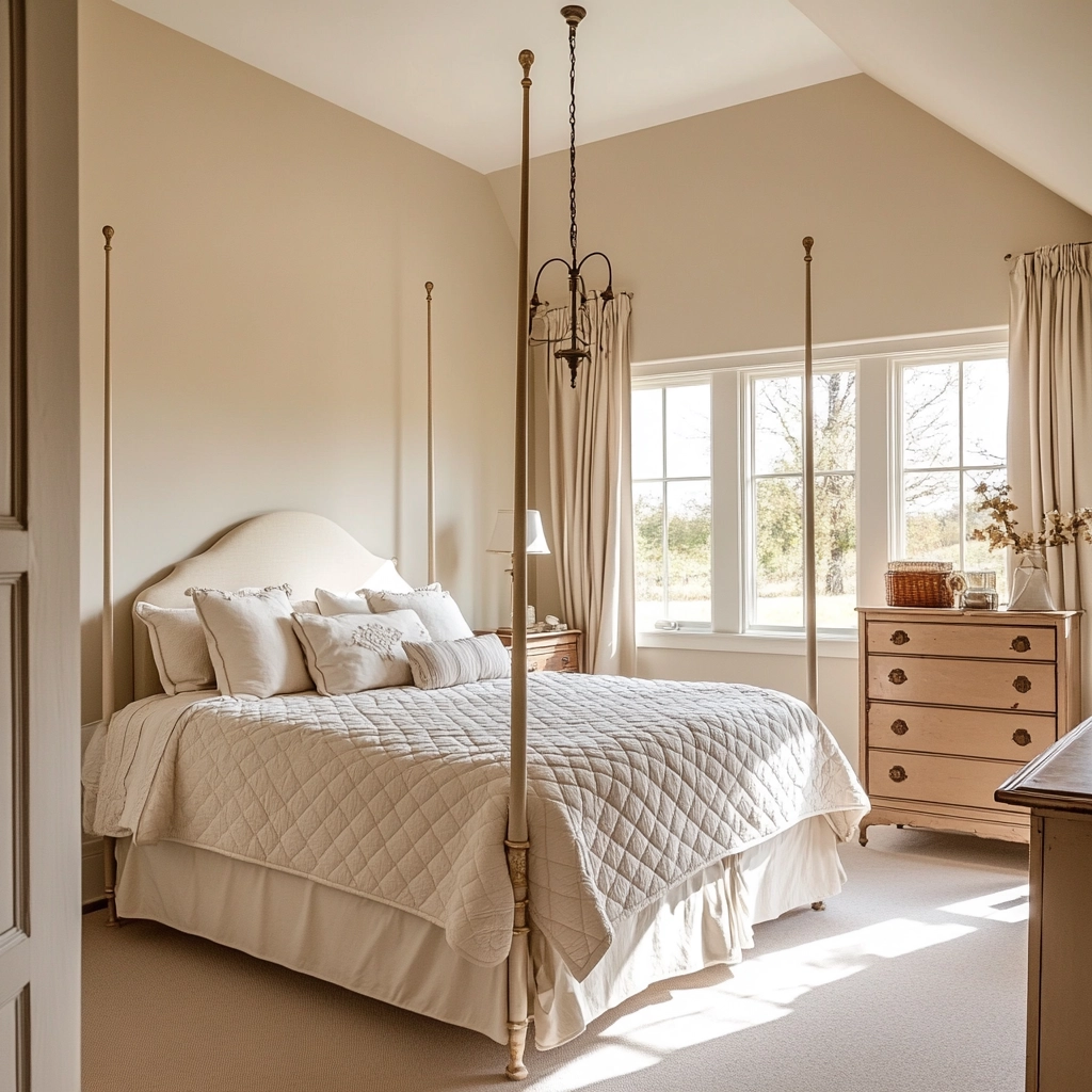 beige farmhouse bedroom 14
