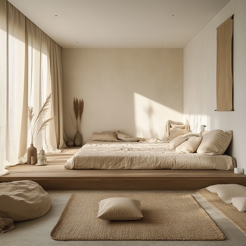 beige farmhouse bedroom 22