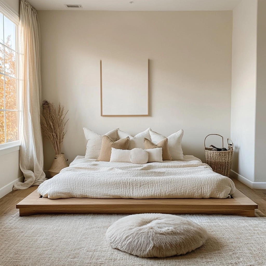 beige farmhouse bedroom 23