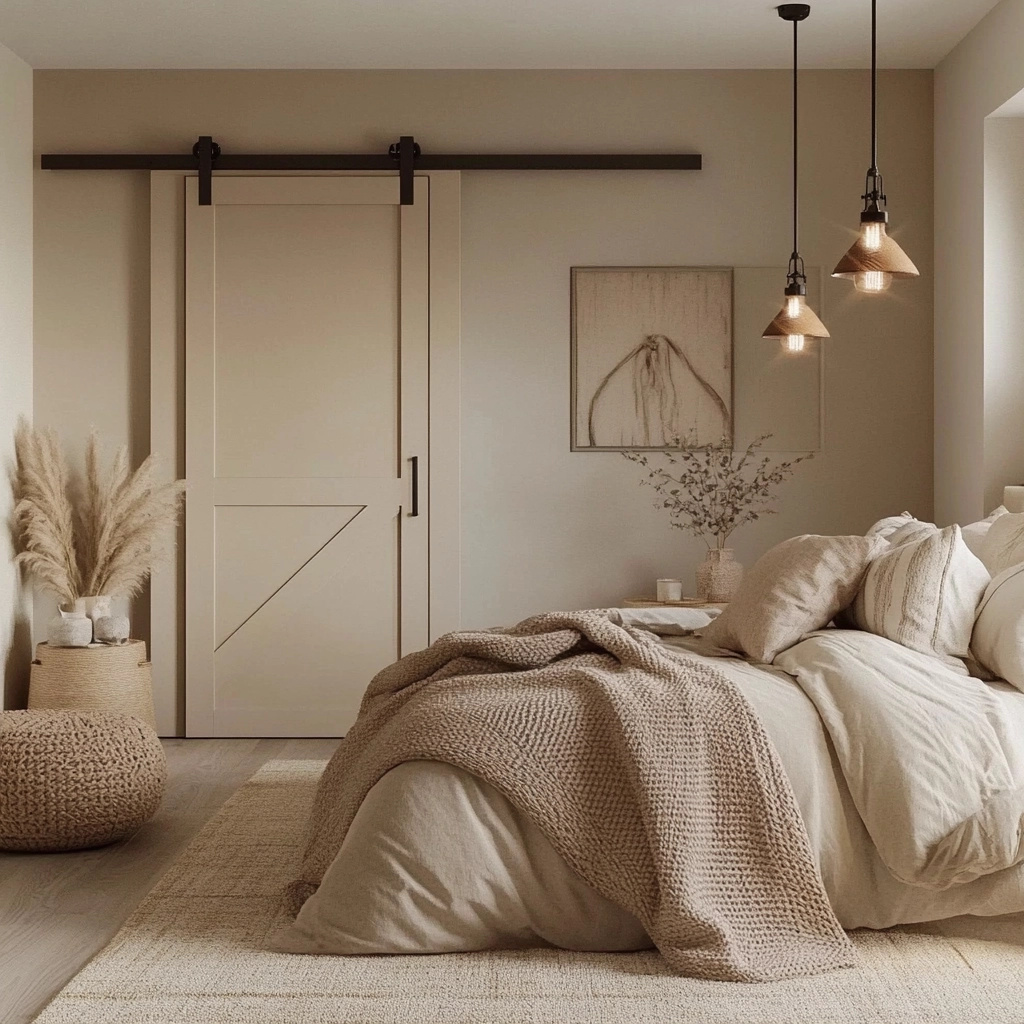 beige farmhouse bedroom 33