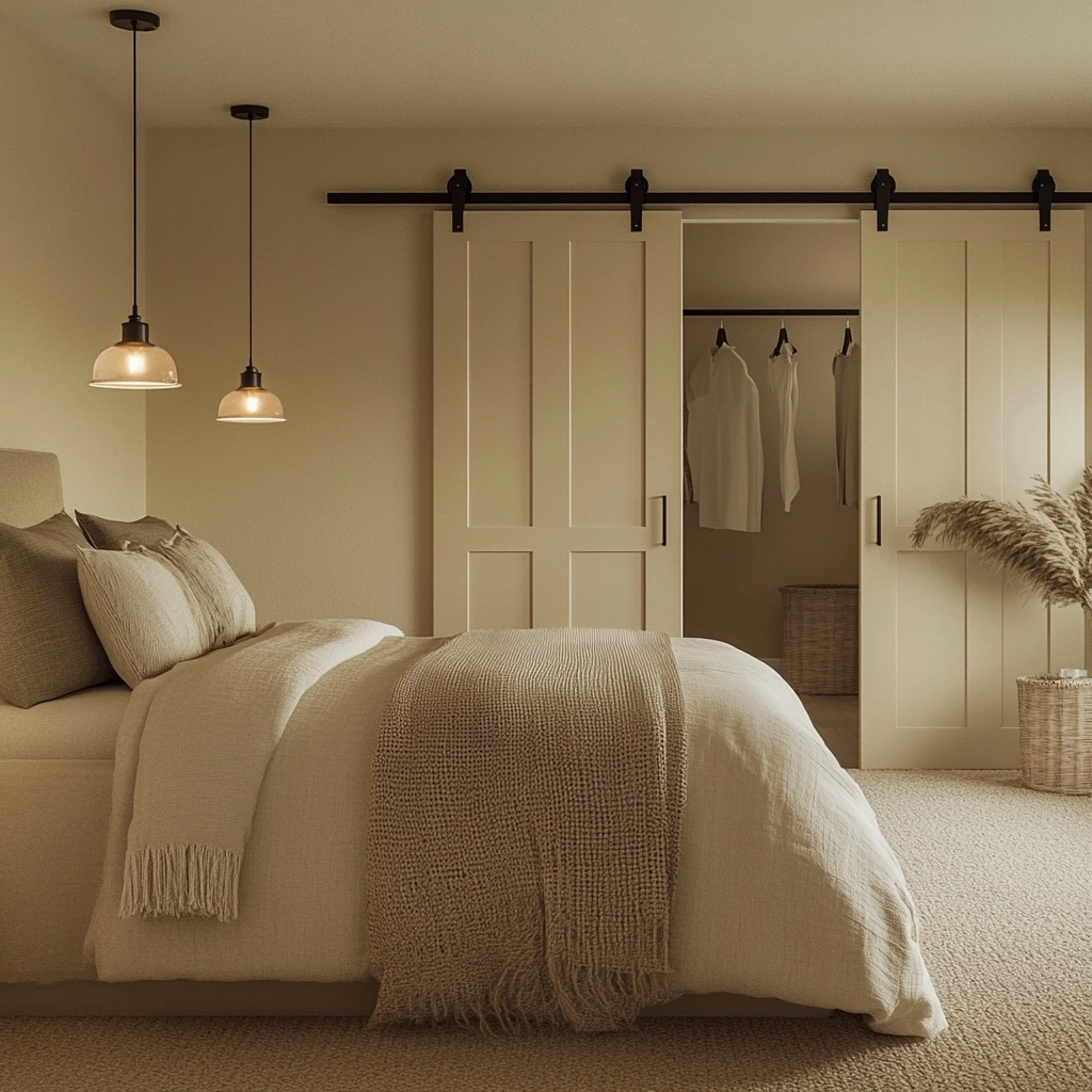 beige farmhouse bedroom 34