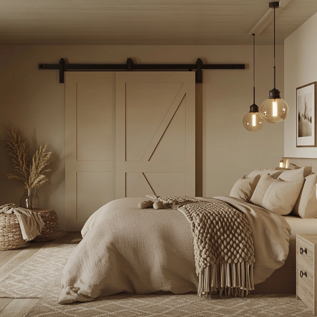 beige farmhouse bedroom 36