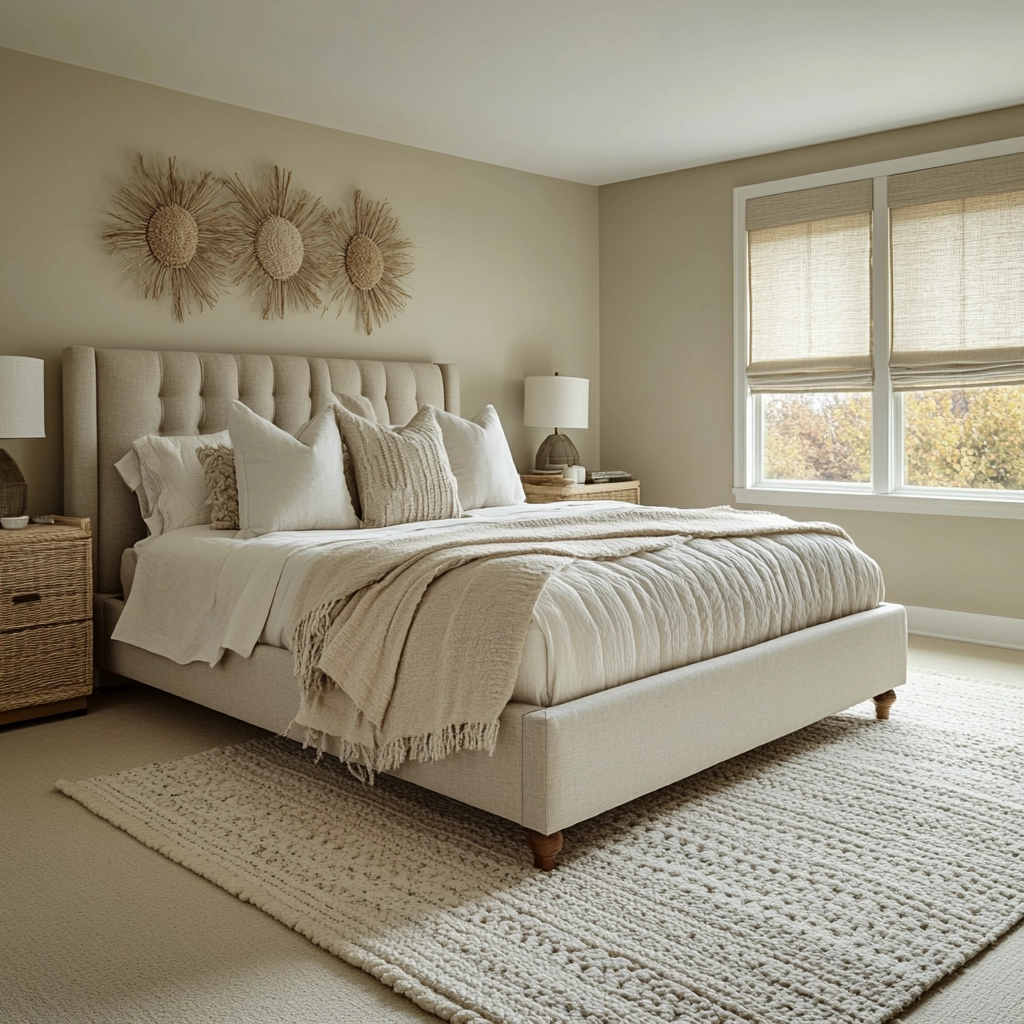 beige farmhouse bedroom 37