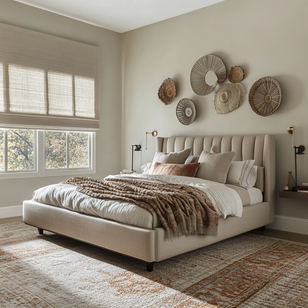beige farmhouse bedroom 38