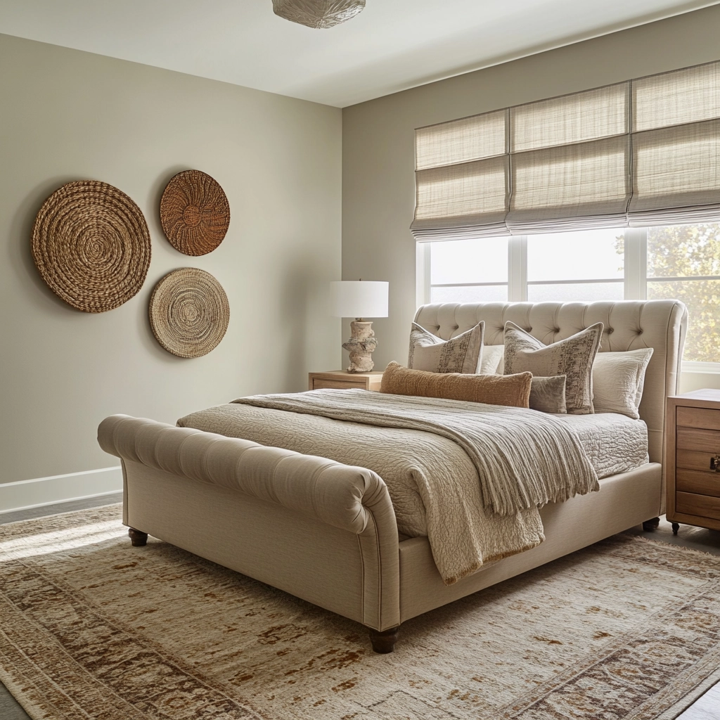 beige farmhouse bedroom 40