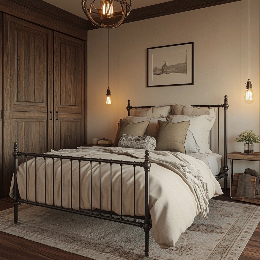 beige farmhouse bedroom 41