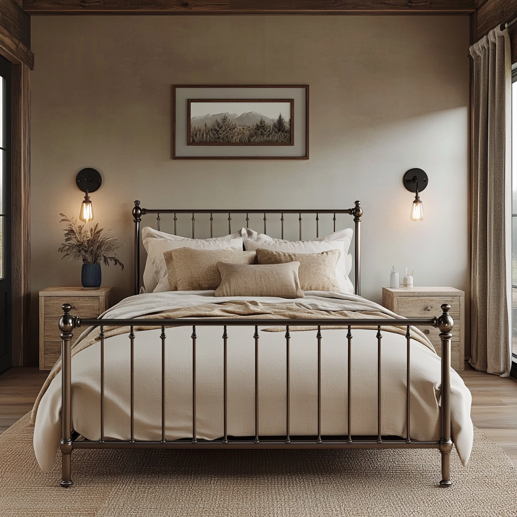 beige farmhouse bedroom 44