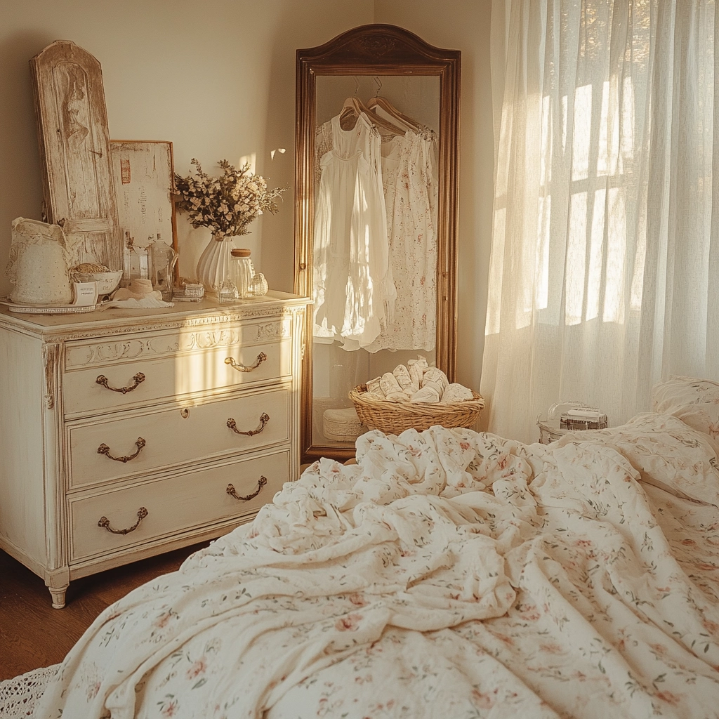 beige farmhouse bedroom 47