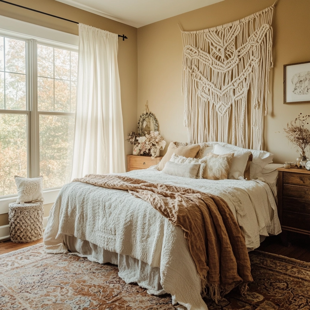 beige farmhouse bedroom 53