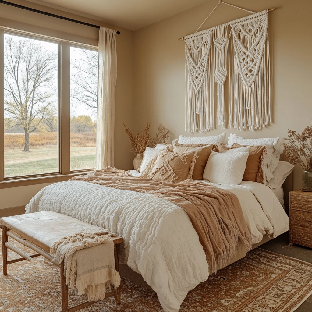 beige farmhouse bedroom 54