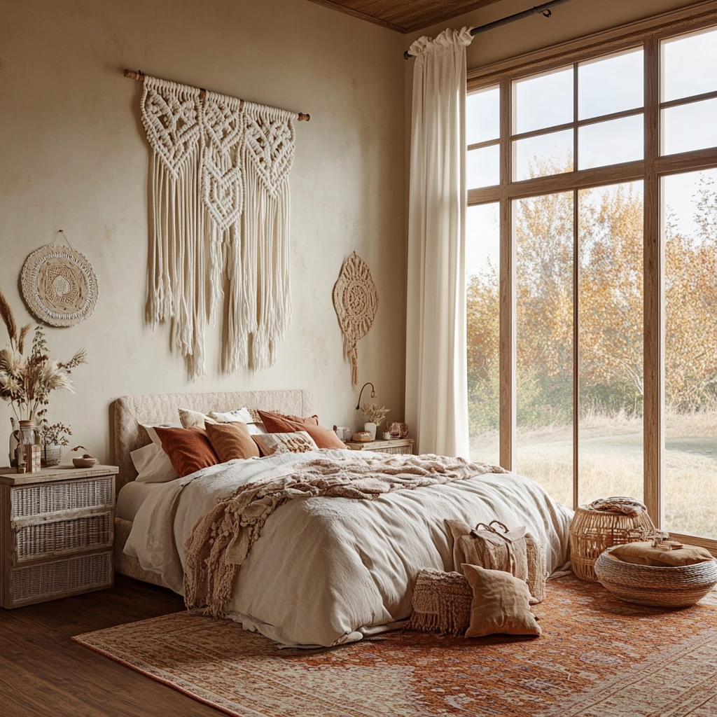 beige farmhouse bedroom 55