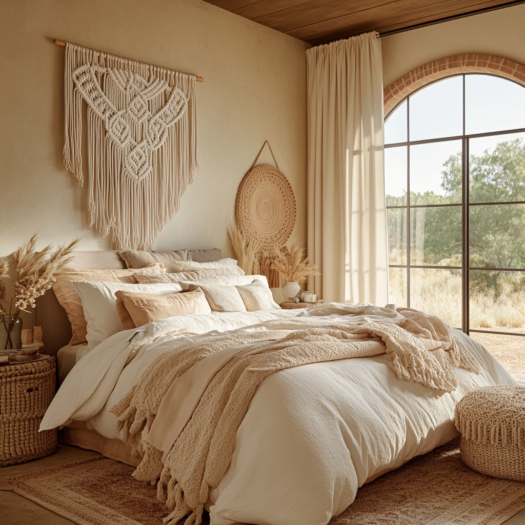 beige farmhouse bedroom 56