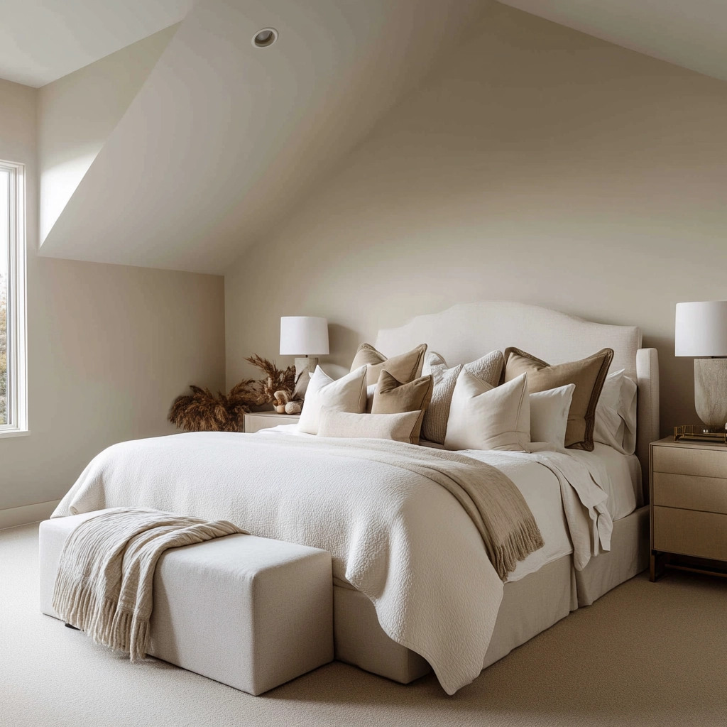 beige farmhouse bedroom 58