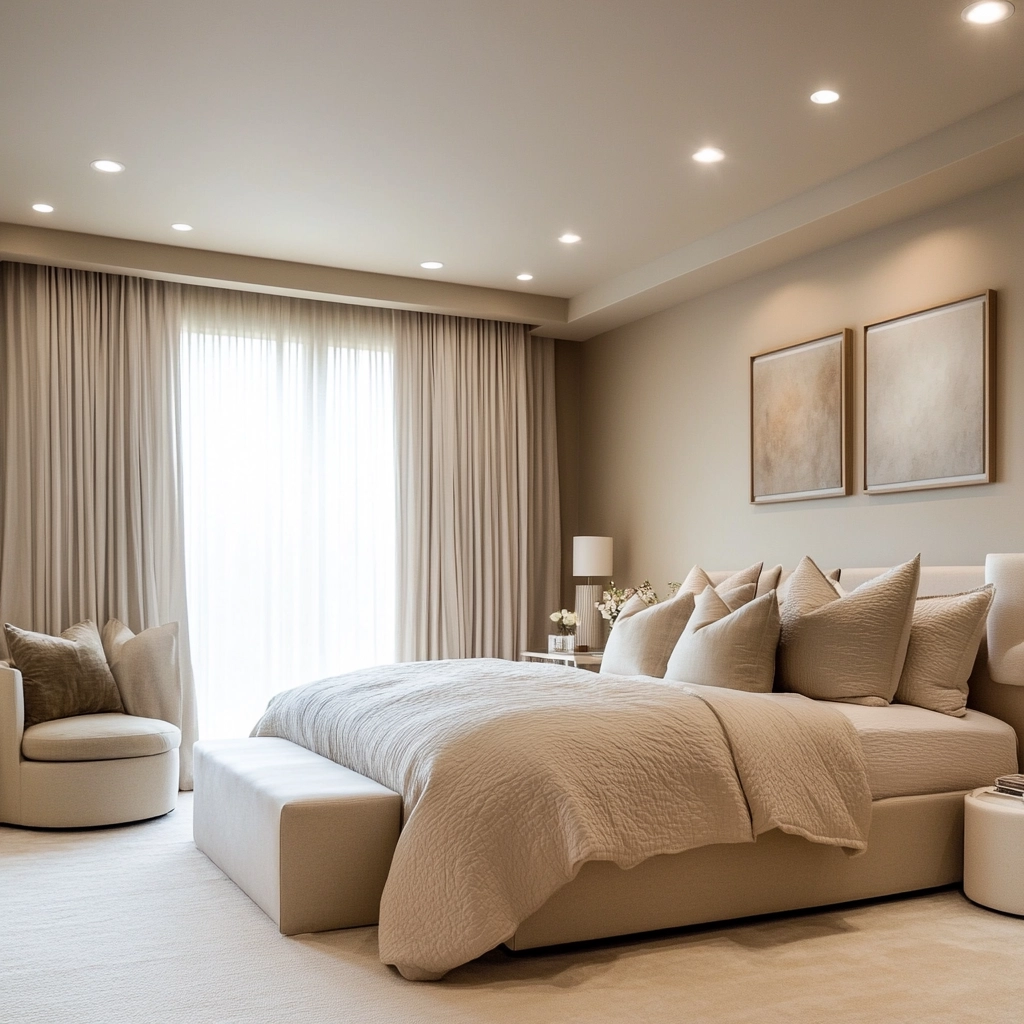beige farmhouse bedroom 59
