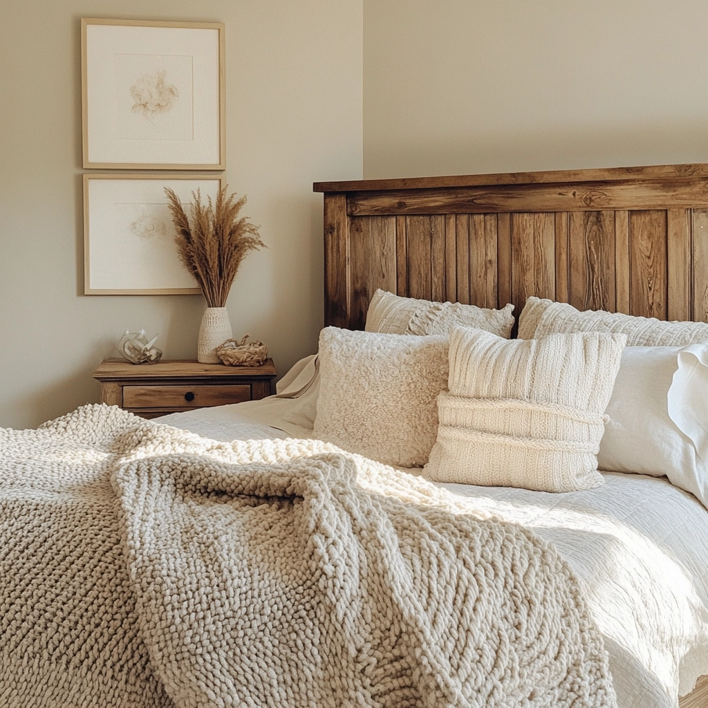 beige farmhouse bedroom 63