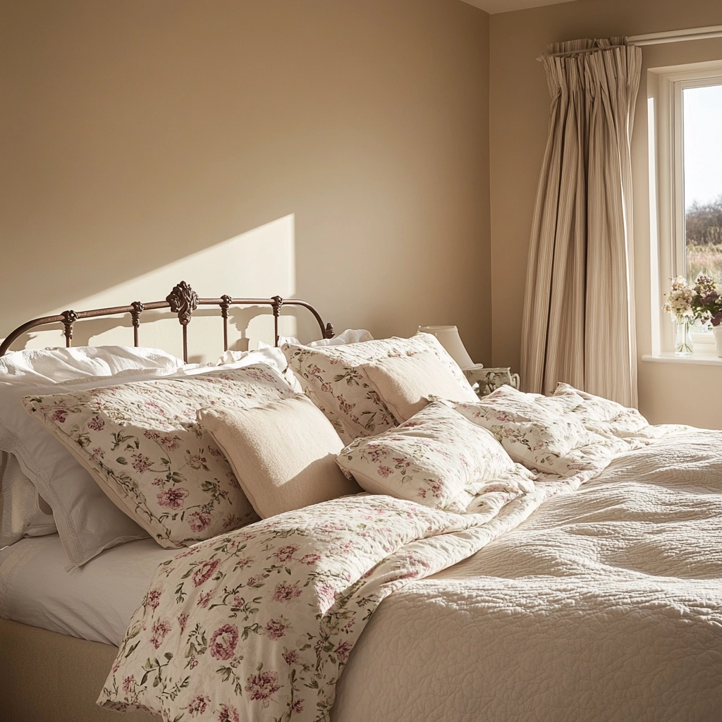 beige farmhouse bedroom 72
