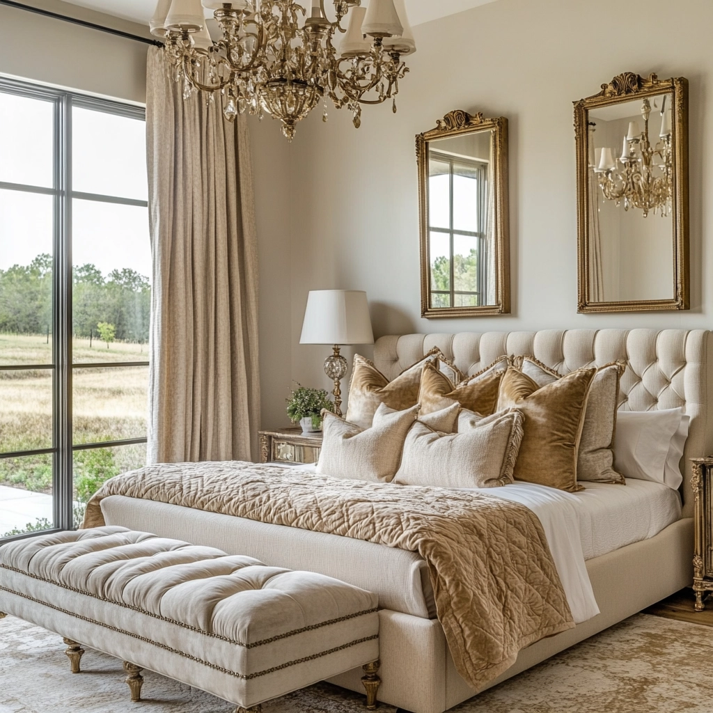 beige farmhouse bedroom 75