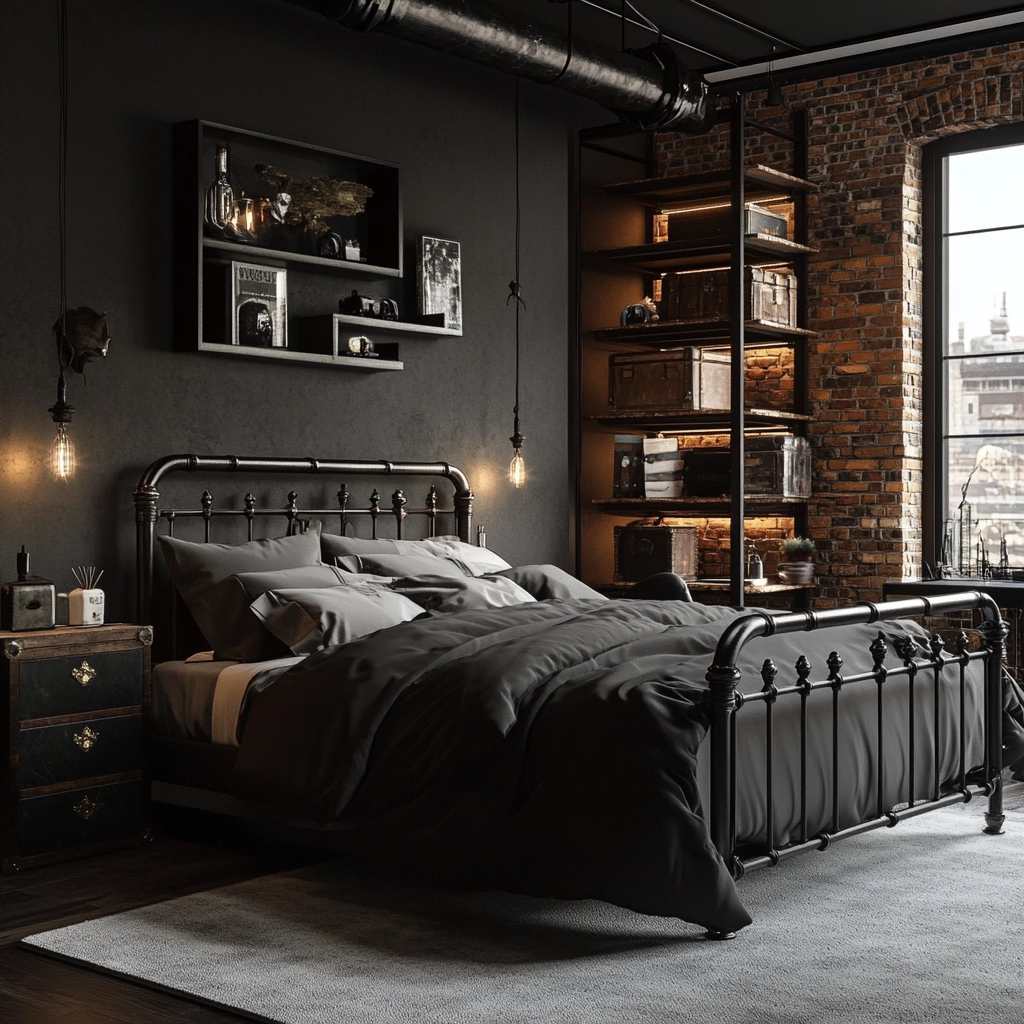 black and white farmhouse bedroom 10