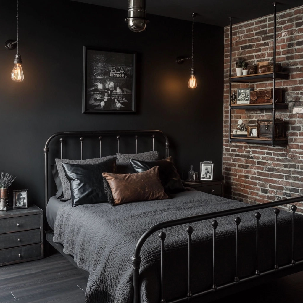 black and white farmhouse bedroom 11