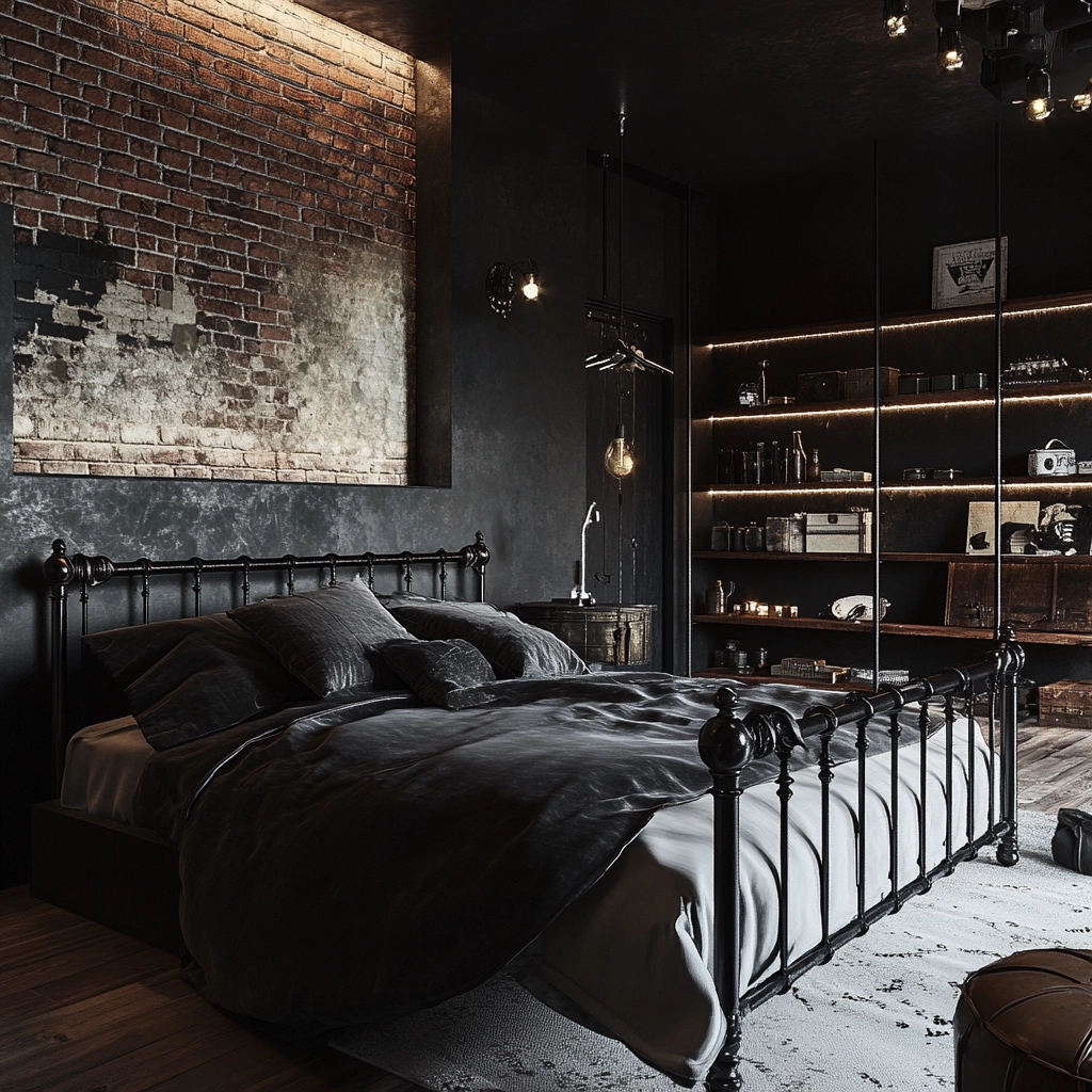 black and white farmhouse bedroom 12
