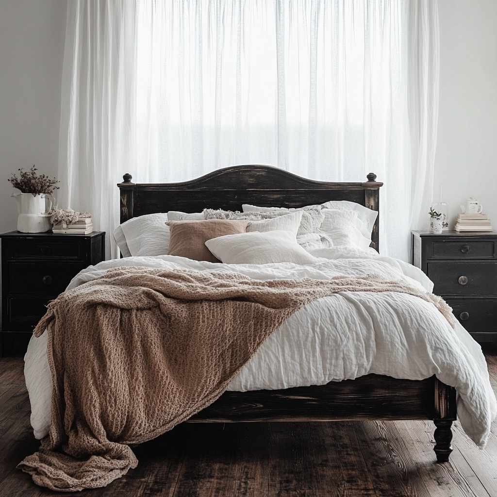 black and white farmhouse bedroom 2