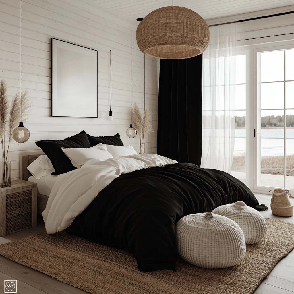 black and white farmhouse bedroom 24