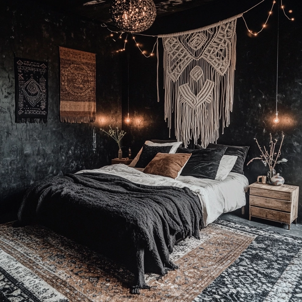 black and white farmhouse bedroom 26