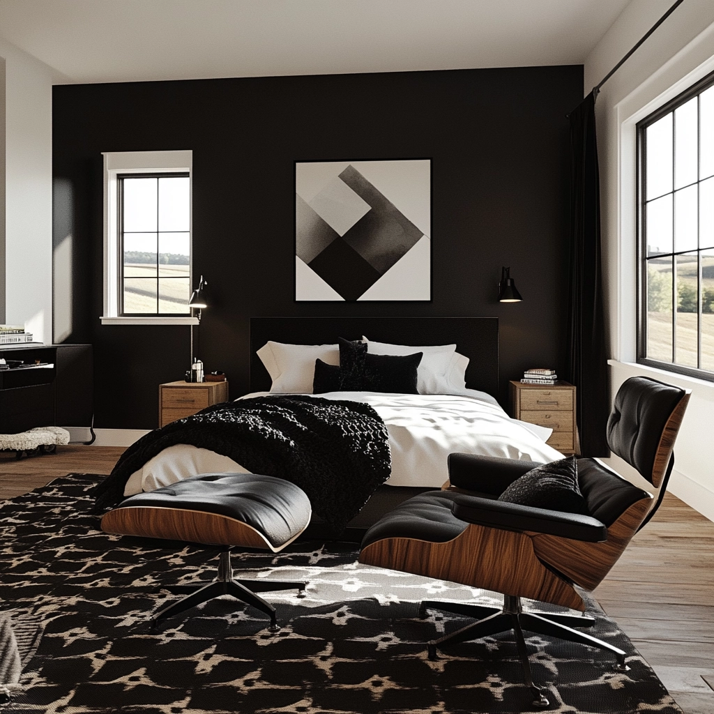 black and white farmhouse bedroom 30