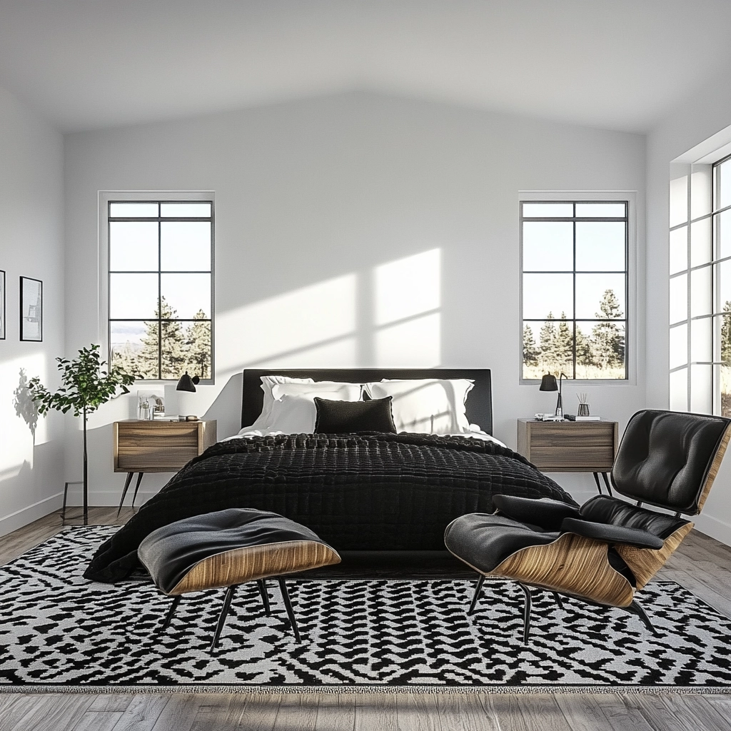 black and white farmhouse bedroom 31