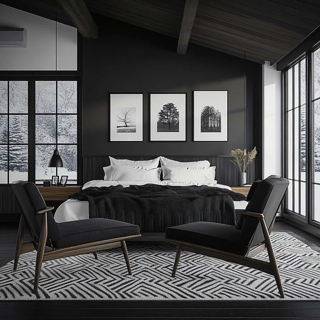 black and white farmhouse bedroom 32