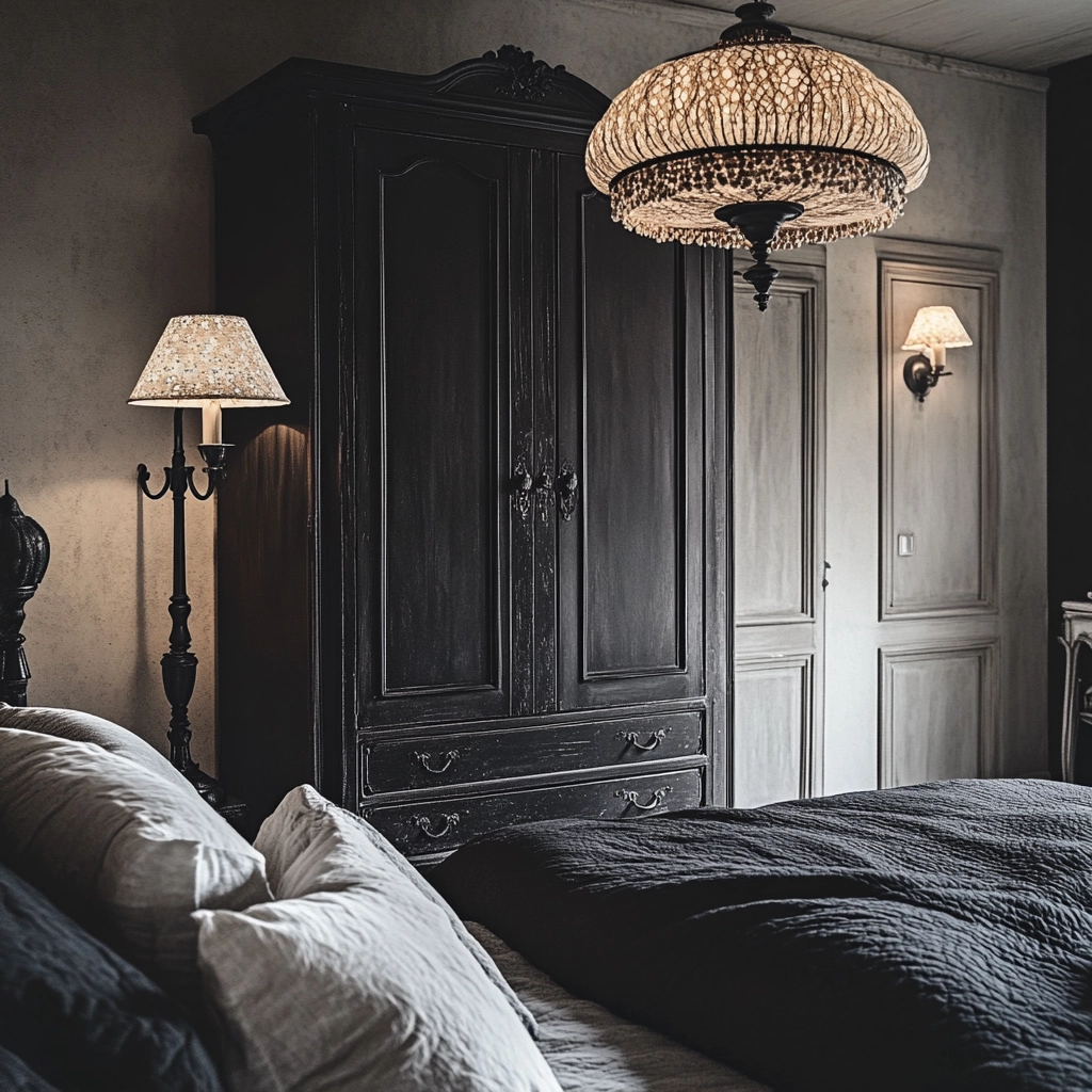 black and white farmhouse bedroom 35