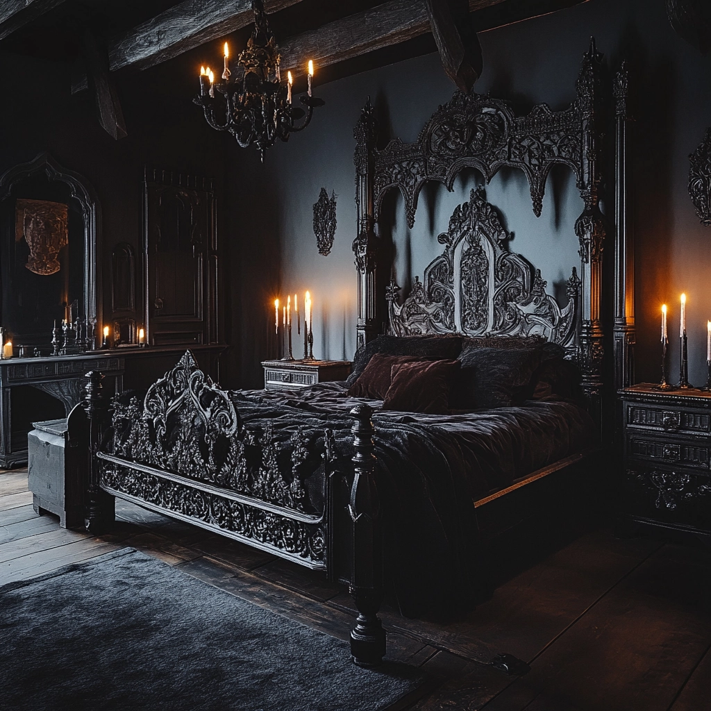 black and white farmhouse bedroom 37