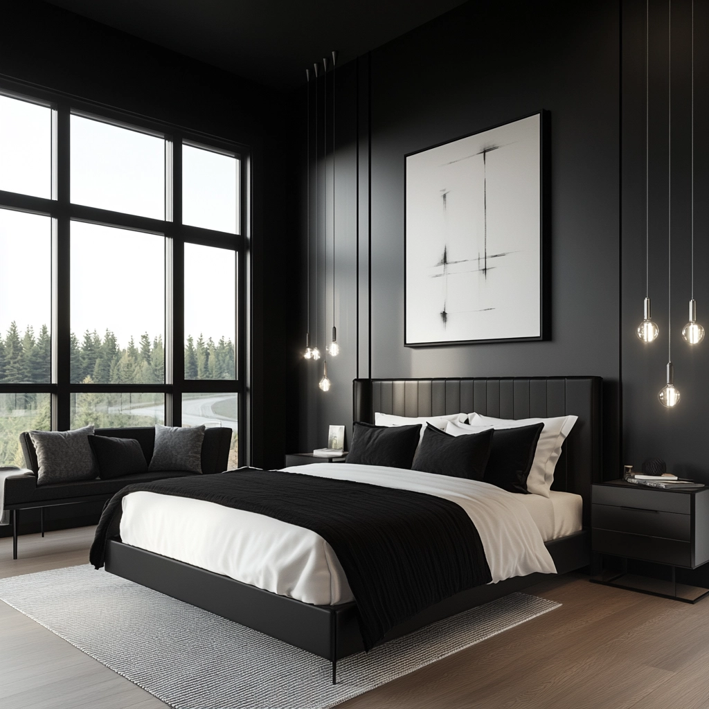 black and white farmhouse bedroom 42