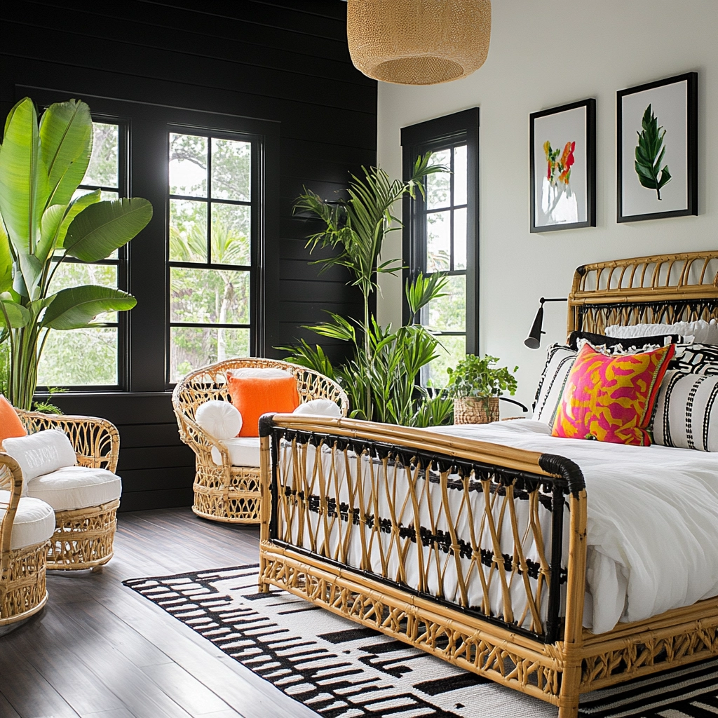 black and white farmhouse bedroom 50