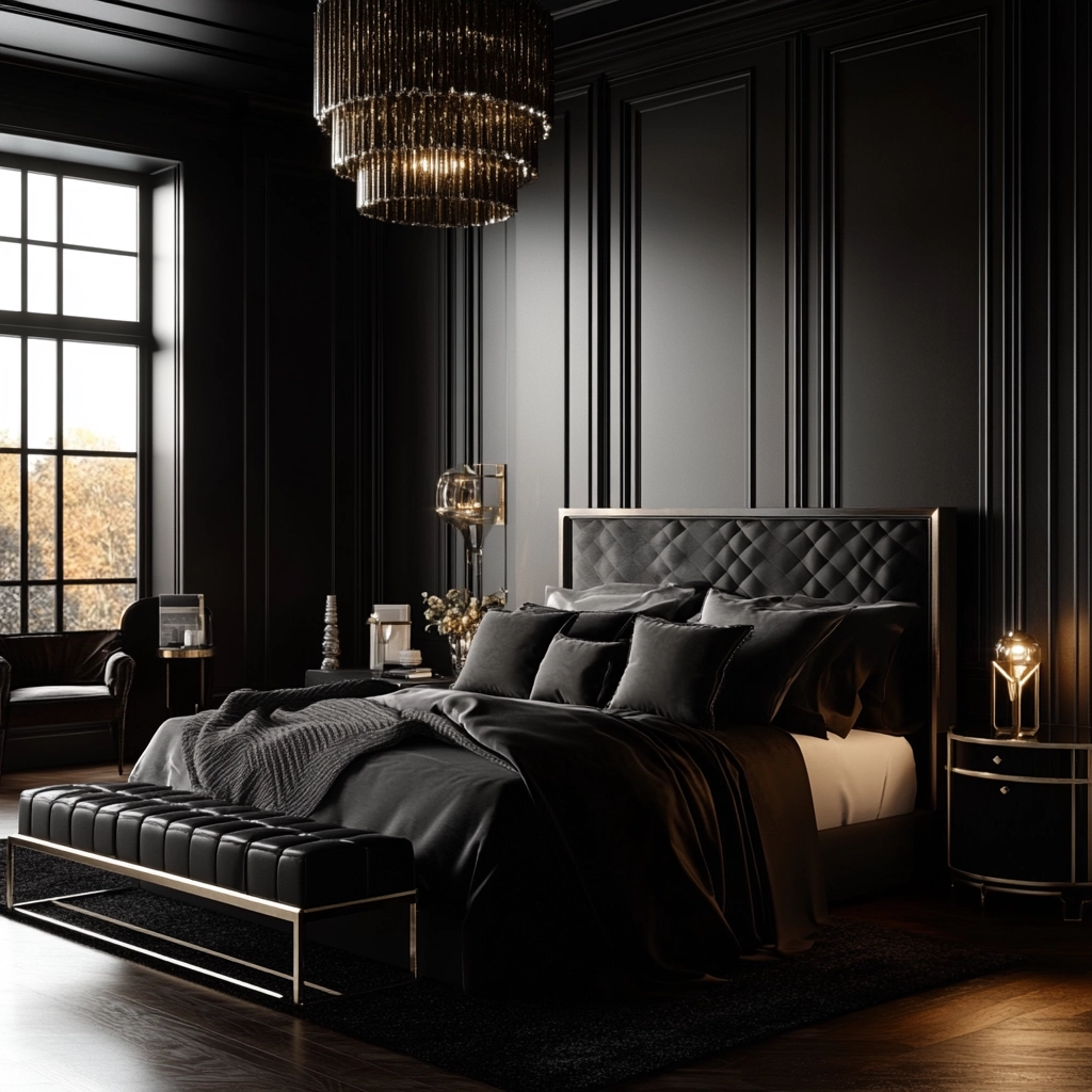 black and white farmhouse bedroom 57