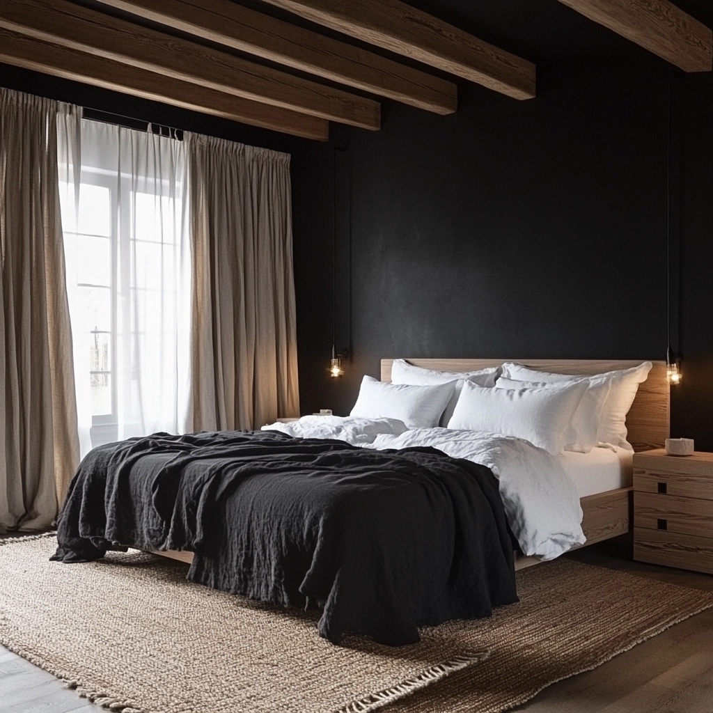 black and white farmhouse bedroom 6