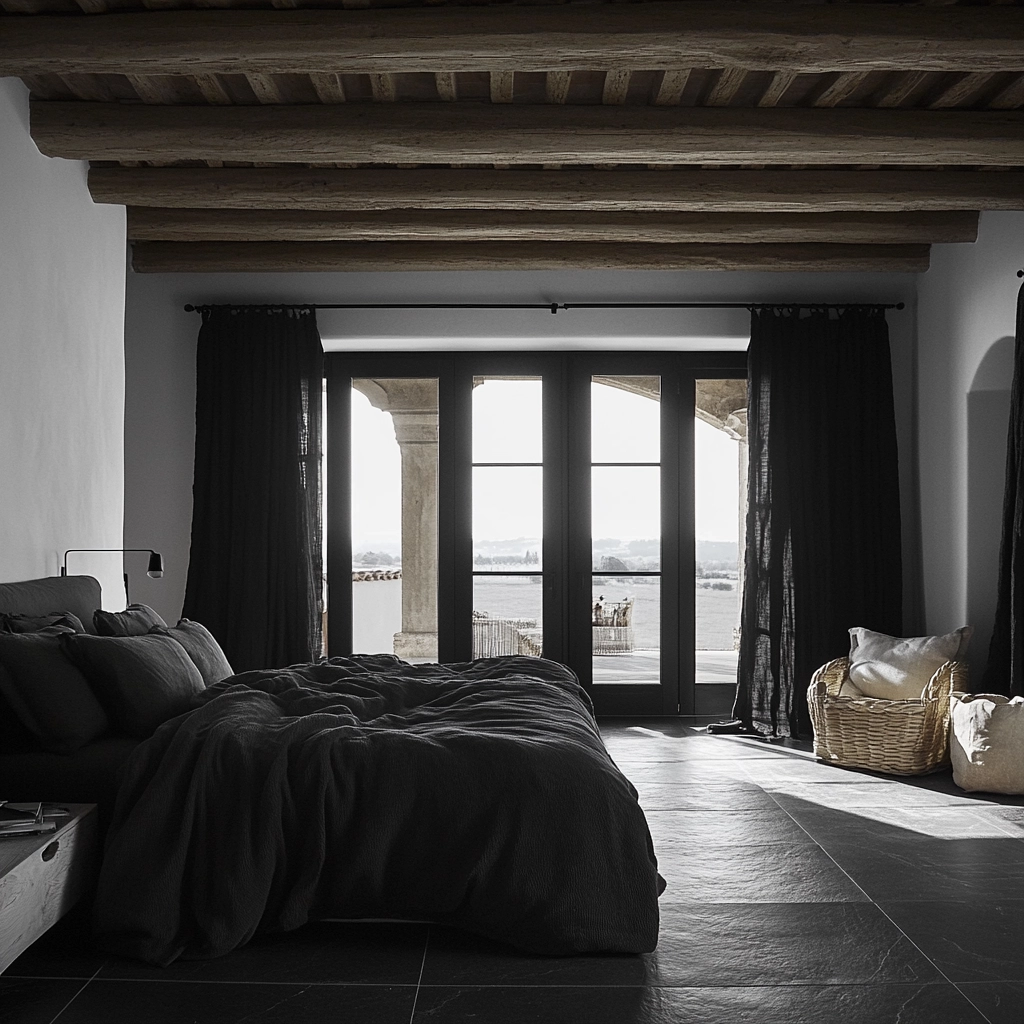 black and white farmhouse bedroom 61
