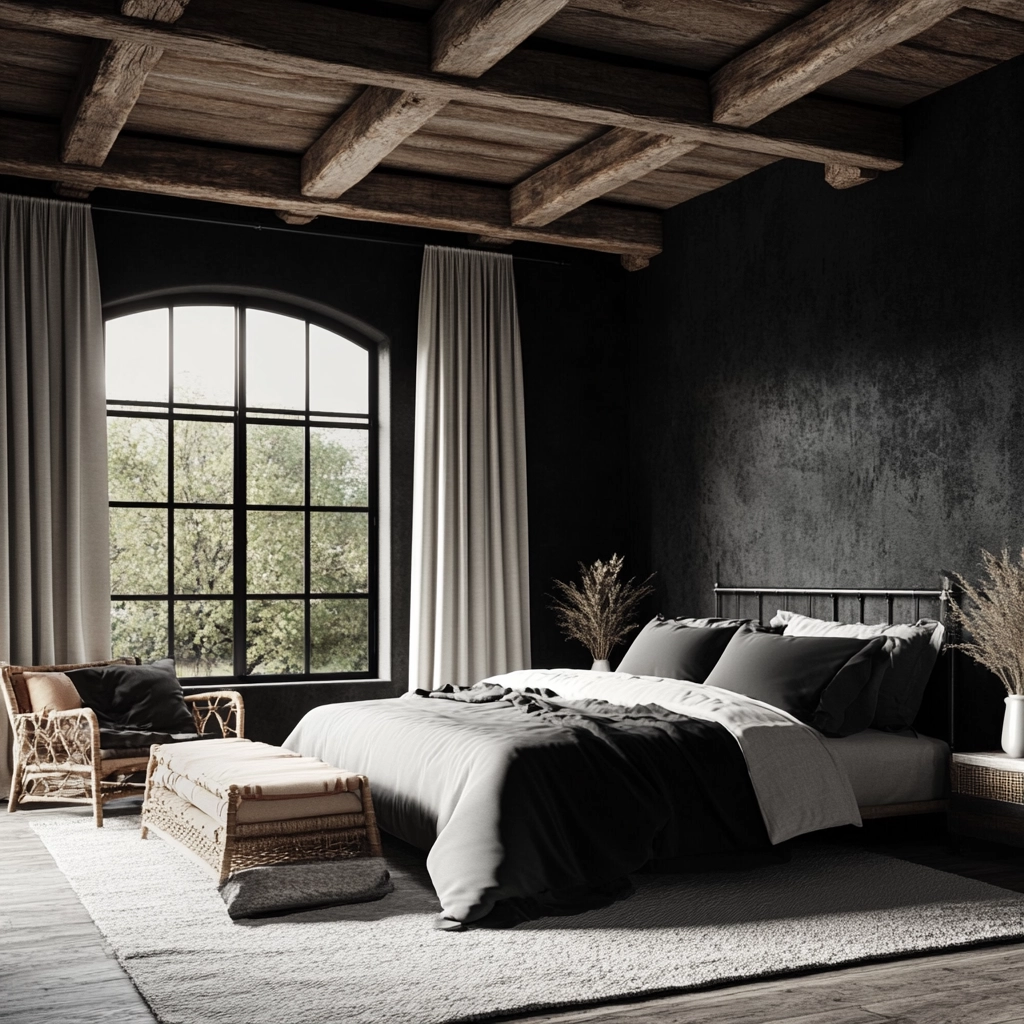 black and white farmhouse bedroom 64