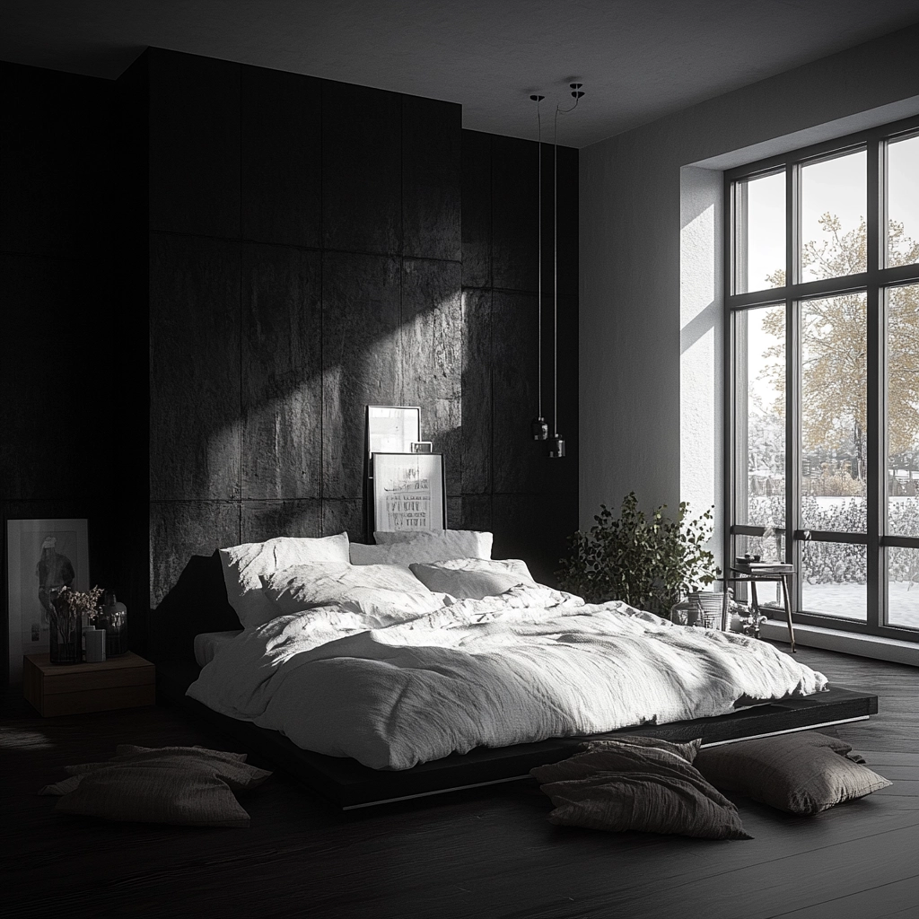 black and white farmhouse bedroom 65