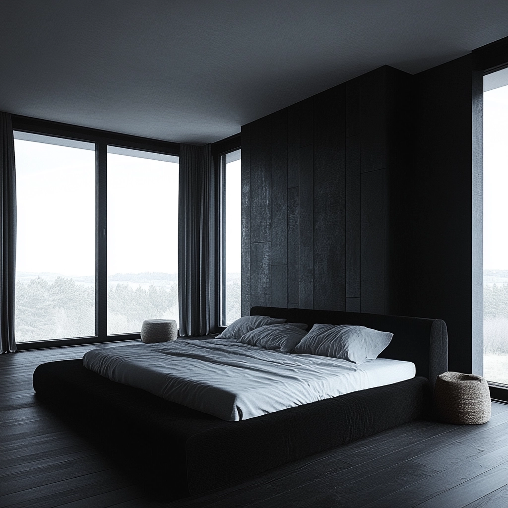 black and white farmhouse bedroom 66