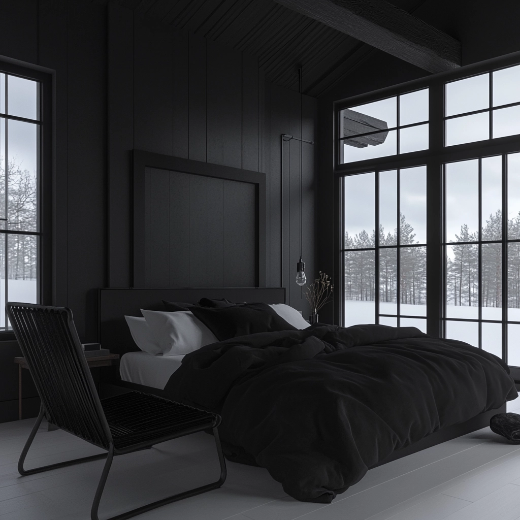 black and white farmhouse bedroom 68