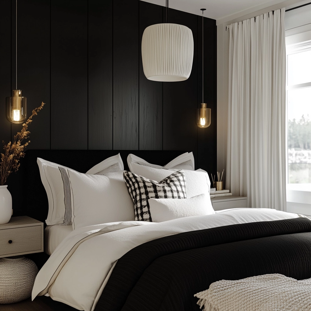 black and white farmhouse bedroom 69