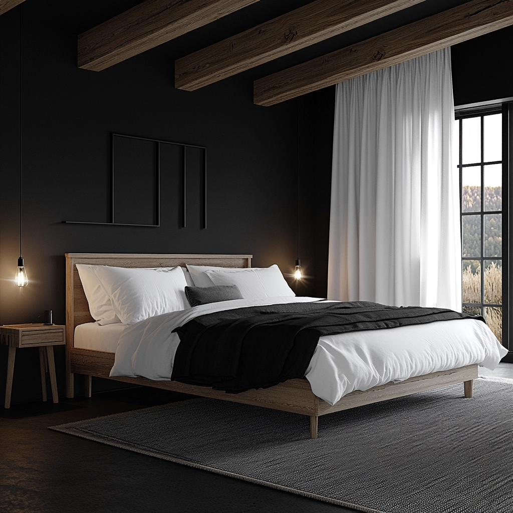 black and white farmhouse bedroom 7