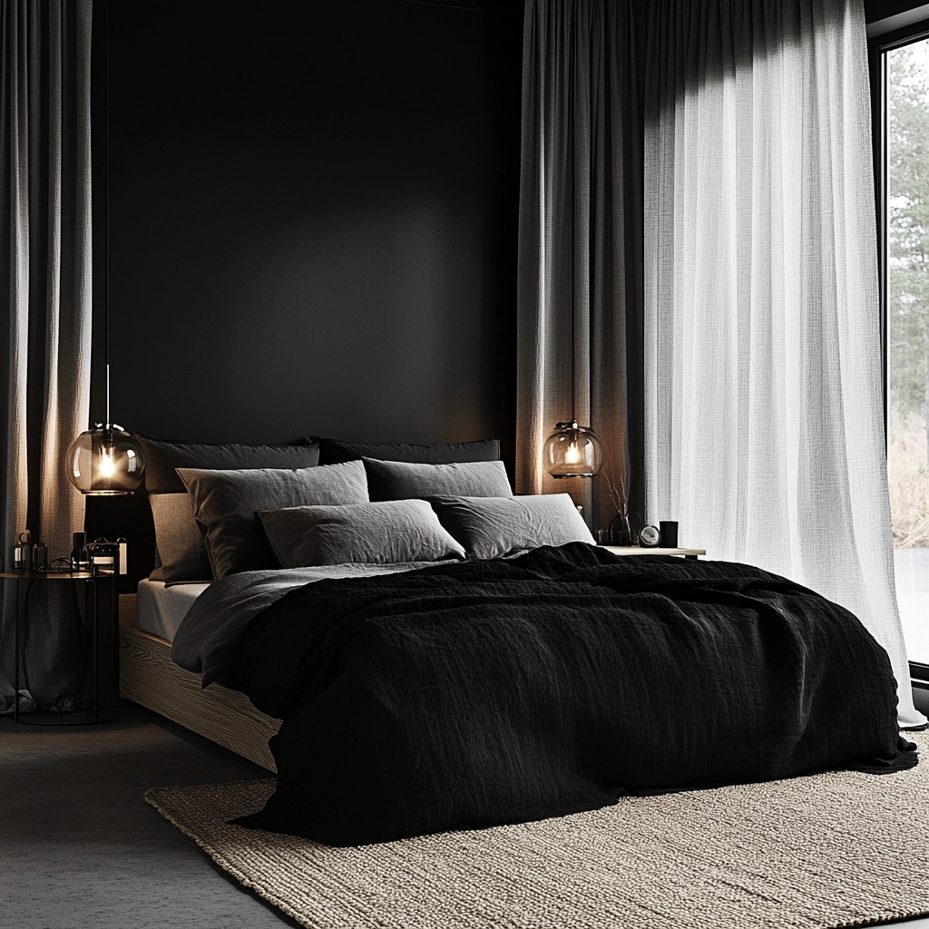 black and white farmhouse bedroom 8
