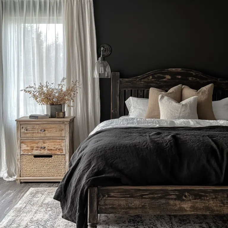black farmhouse bedroom 1