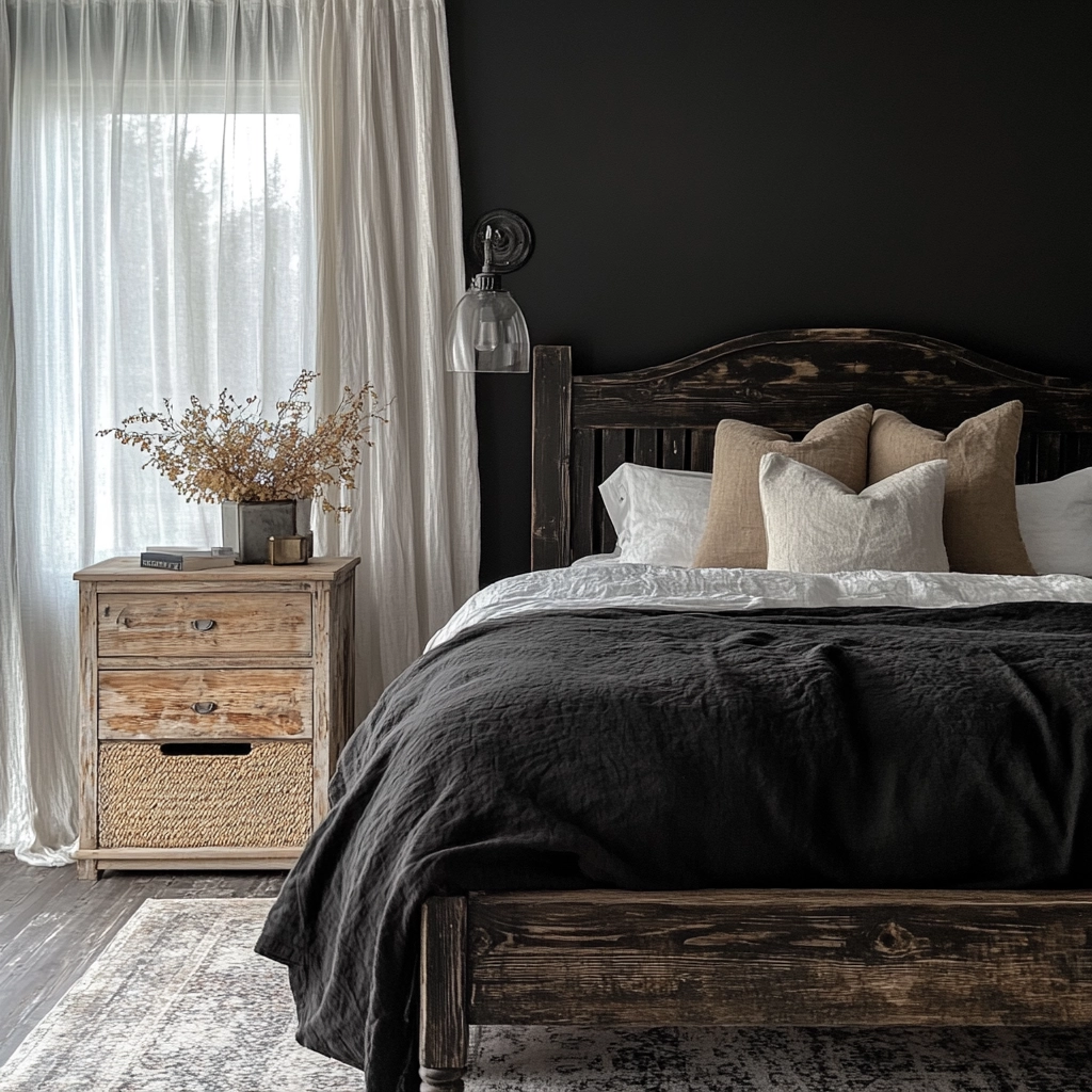 black farmhouse bedroom 1