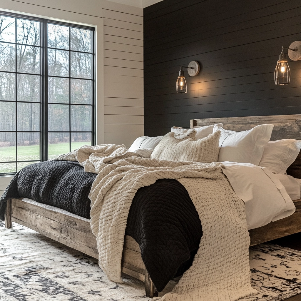 black farmhouse bedroom 25